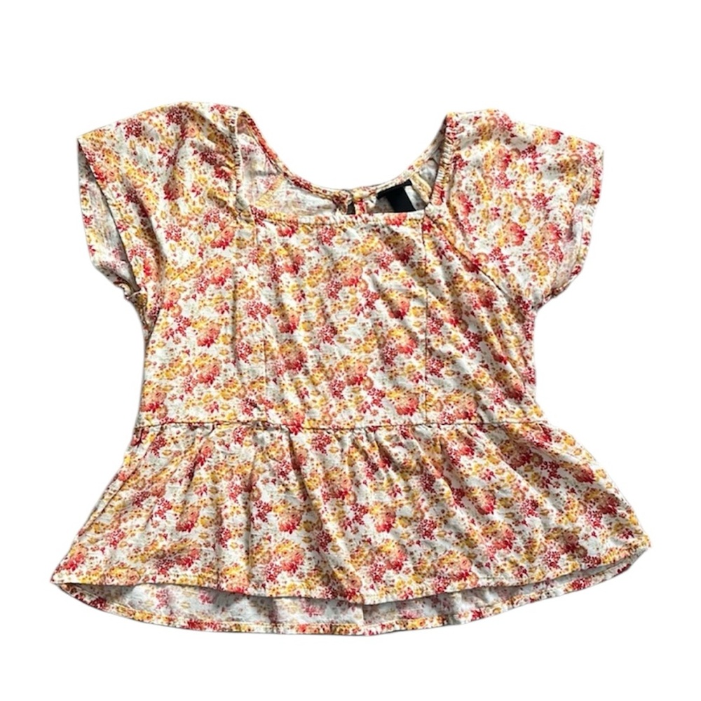 art class | EUC Short-Sleeved Floral Top for Girls